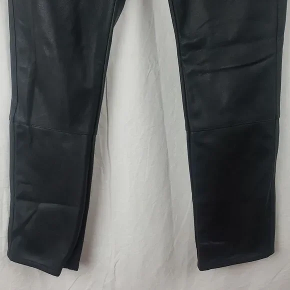 H&M Women's 8 Black Faux Leather Pants - Picture 4 of 13